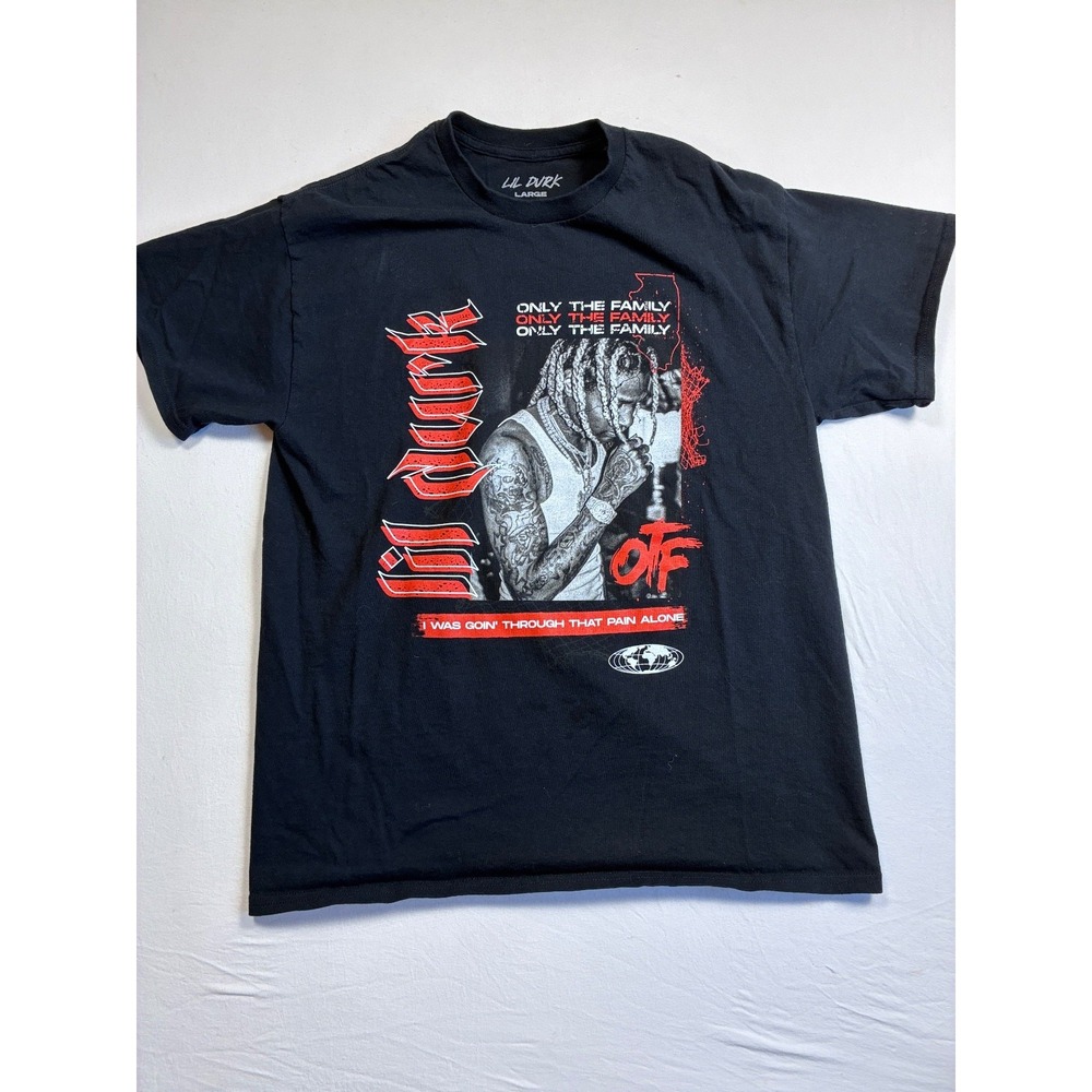 Lil Durk OTF Only The Family Graphic T Shirt Men's Large Black Cotton